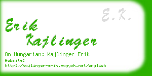 erik kajlinger business card